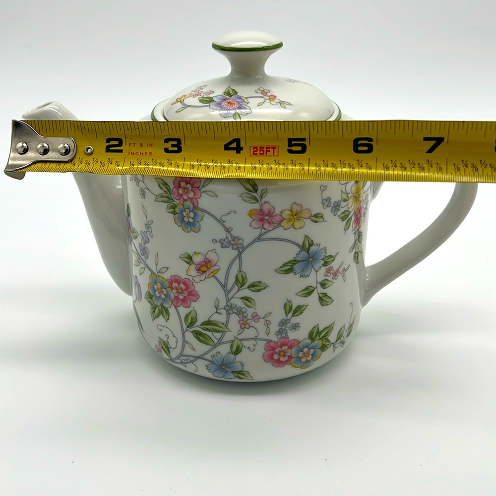 Vintage 1960s Floral Pastel Porcelain Teapot “Corona” from Andrea by Sadek Japan - Picture 14 of 15